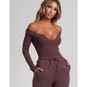 Meshki Malene Seamless Longsleeve Bodysuit in Mauve